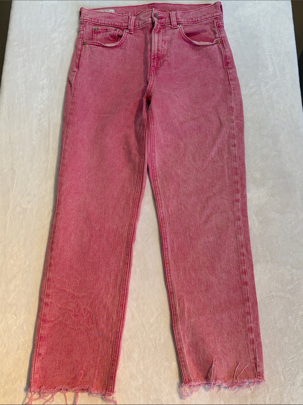 GAP Pink Acid Wash Cheeky Straight High-Rise Straight Leg Jeans Size 8/29 Reg